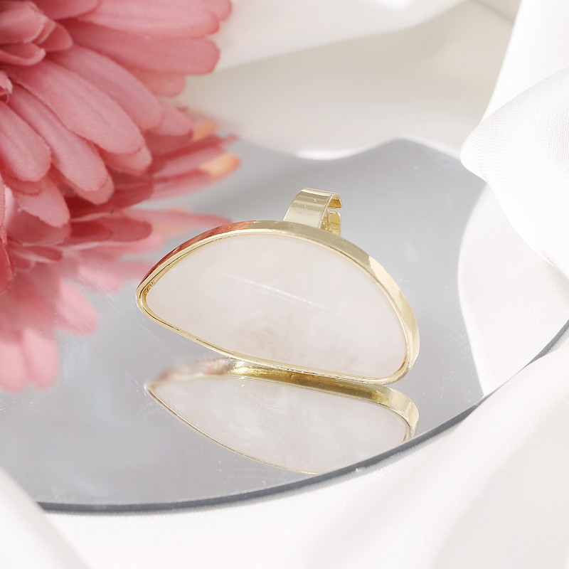 FNIO Fashion Inele pentru femeie Placă de acetat Inelul reglabil Oval rășină acrilică Inele cu geometrie Veritele geometrice la modă Inel