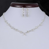 Modni srebrni kristalni tenis Choker set ogrlica, naušnice, tvorničke cijene, vjenčanje, afrički setovi nakita za djeveruše