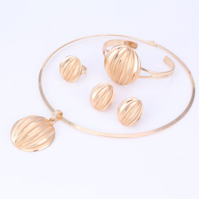 Set de bijuterii Dubai, bile, pandantiv, colier, cercei, bratara, inel, culoare argintie, set de bijuterii, accesorii de nunta pentru femei