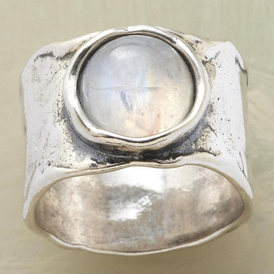 Винтидж пръстен с овален лунен камък Двойни лунни пръстени за жени Мъж Цинкова сплав Разклонение Пръстен Подаръци за парти Модерни обещаващи бижута