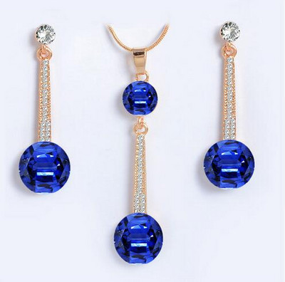 Moda de culoare auriu picătură de apă pandantiv chocker colier cercei nunta mireasa cristal piatra bijuterii seturi
