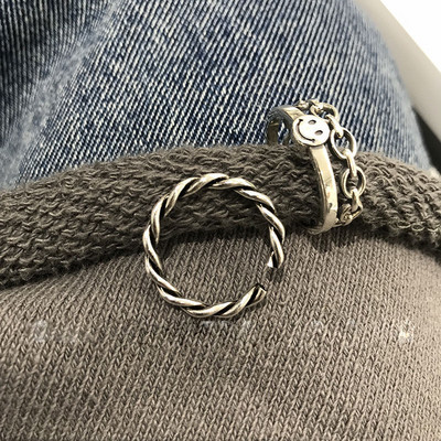 Žiedų rinkiniai keičiamo dydžio moterims Aesthatic Grunge Vintage atviras žiedas Gilrs Fashion Tail žiedas vyrams Reguliuojamas žiedas porai