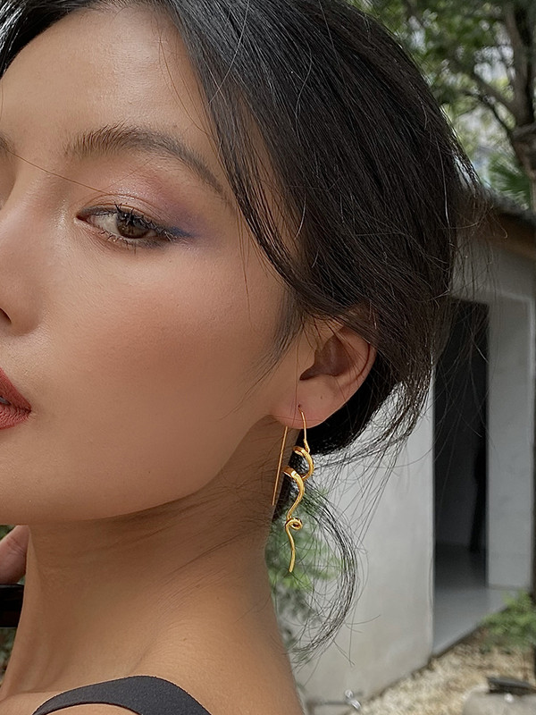 Kshmir Divatos absztrakt háromdimenziós design fülbevaló temperamentum női fülbevaló függő ékszer kiegészítők ajándékok