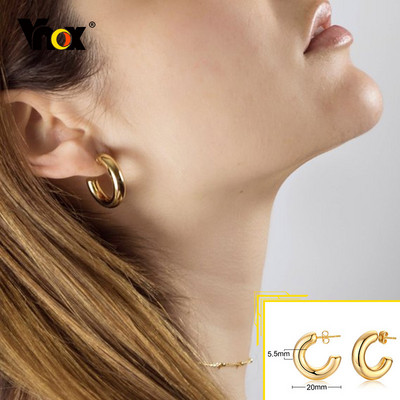 „Vnox“ minimalistiniai metaliniai auskarai moterims, aukso spalvos nerūdijančio plieno elegantiški moteriški mergaičių auskarai, senoviniai vakarėlių papuošalai