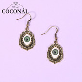 Kókuszos női punk vintage 3D szem lógó fülbevaló gót lógó csepp medál retro fülbevaló ékszer party kiegészítők ajándék