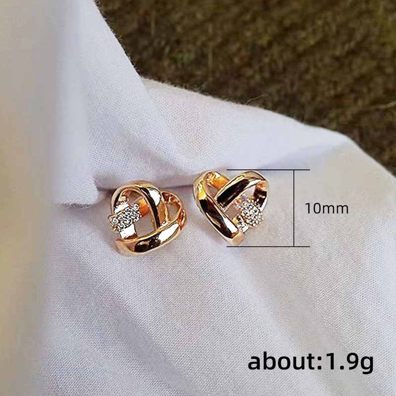 Cercei Huitan Eternity Love Piercing pentru ureche, culoare argintie/culoare aurie, cercei cu inimă de modă pentru femei, bijuterii de nuntă șic