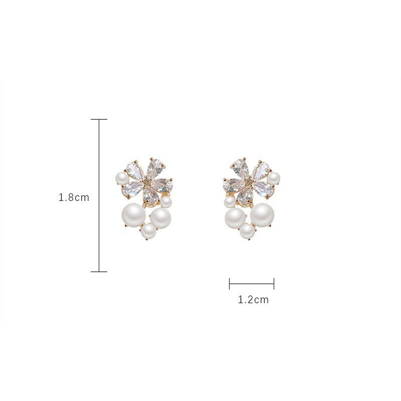 Κορεάτικο στιλ Κρυστάλλινα λουλούδια απομίμηση μαργαριταρένιου σκουλαρίκια για γυναίκες κορίτσια Σκουλαρίκια λουλουδιών Sweet Statement Δώρα κοσμήματα
