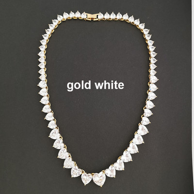 QMHJE Cristal Roz Piatra Inima Dragoste Cercei Bratara Inel Colier Choker pentru Femei Nunta Aur Argintiu Culoare Tenis Infinit