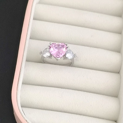 QMHJE Cristal Roz Piatra Inima Dragoste Cercei Bratara Inel Colier Choker pentru Femei Nunta Aur Argintiu Culoare Tenis Infinit