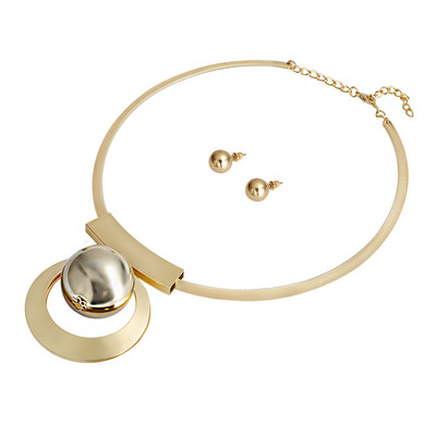 VIVILADY Bohemia gyöngyutánzat ékszerkészletek arany színű nagy gyöngyök nyaklánc nyaklánc fülbevaló afrikai nők esküvői parti ajándékok