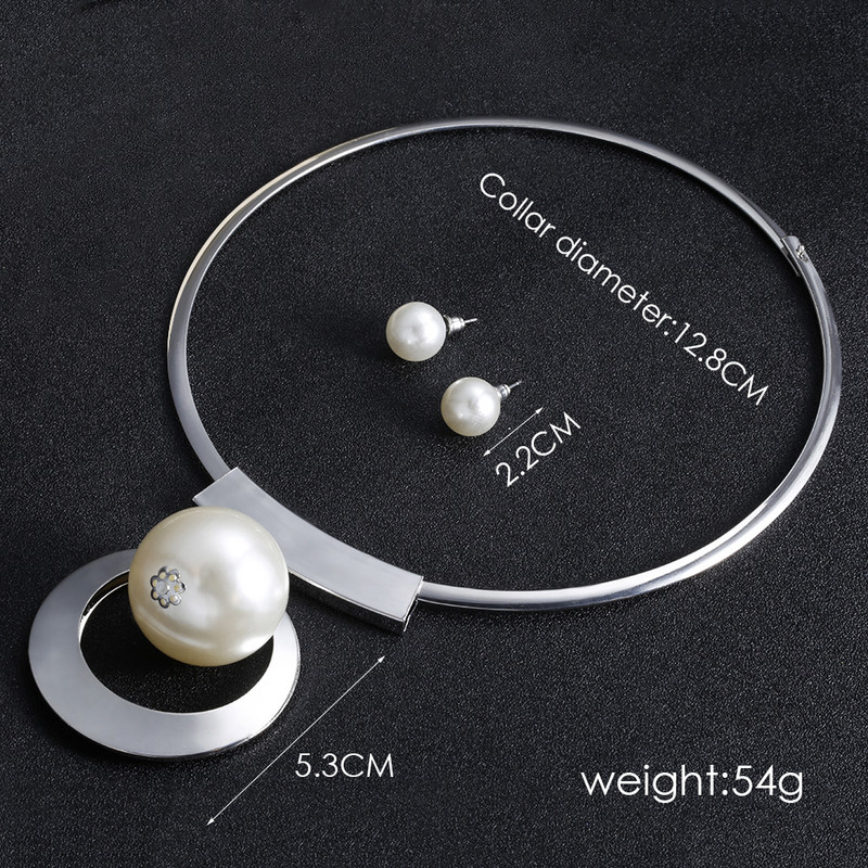 VIVILADY Bohemia gyöngyutánzat ékszerkészletek arany színű nagy gyöngyök nyaklánc nyaklánc fülbevaló afrikai nők esküvői parti ajándékok