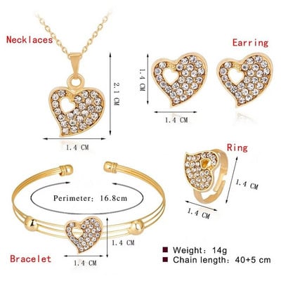 Charms Seturi de bijuterii placate cu aur pentru femei Brățară geometrică Inel Colier Cercei 4 buc Set nunta Bijuterii pentru petrecere de logodna