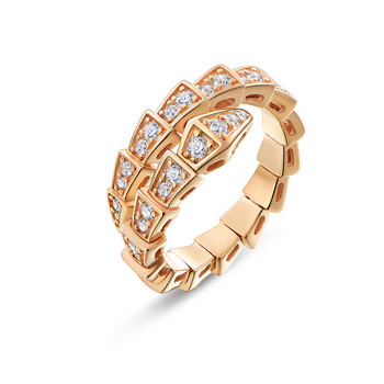 Χρυσό Ασημί Χρώμα Snake Ρυθμιζόμενο δαχτυλίδι με Bling Zircon Stone για Γυναικεία κοσμήματα αρραβώνων γάμου