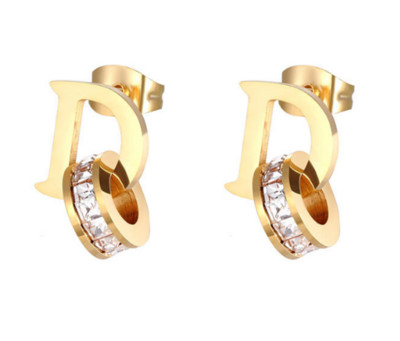 316L rozsdamentes acél AAA cirkon D betűs ékszerkészlet Acero Inoxidable Ювелирные Наборы Zestawy Biżuterii