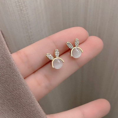 Εξαιρετική μόδα κρυστάλλινο σκουλαρίκι γάτα με καρφιά ασημί χρώμα Γυναικεία σκουλαρίκια μαργαρίτα γοτθικά αξεσουάρ Χαριτωμένο κορίτσι κοσμήματα για πάρτι γενεθλίων