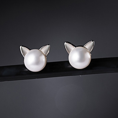 Εξαιρετική μόδα κρυστάλλινο σκουλαρίκι γάτα με καρφιά ασημί χρώμα Γυναικεία σκουλαρίκια μαργαρίτα γοτθικά αξεσουάρ Χαριτωμένο κορίτσι κοσμήματα για πάρτι γενεθλίων