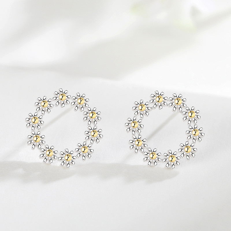 Εξαιρετική μόδα κρυστάλλινο σκουλαρίκι γάτα με καρφιά ασημί χρώμα Γυναικεία σκουλαρίκια μαργαρίτα γοτθικά αξεσουάρ Χαριτωμένο κορίτσι κοσμήματα για πάρτι γενεθλίων