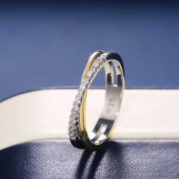 Γυναικείο δαχτυλίδι Huitan Classic Simple X Shape Cross Πολυτελές CZ Stone Mix Μεταλλικό Χρώμα Υψηλής ποιότητας Δαχτυλίδι γάμου Καθημερινό ευέλικτο σχέδιο