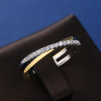 Γυναικείο δαχτυλίδι Huitan Classic Simple X Shape Cross Πολυτελές CZ Stone Mix Μεταλλικό Χρώμα Υψηλής ποιότητας Δαχτυλίδι γάμου Καθημερινό ευέλικτο σχέδιο