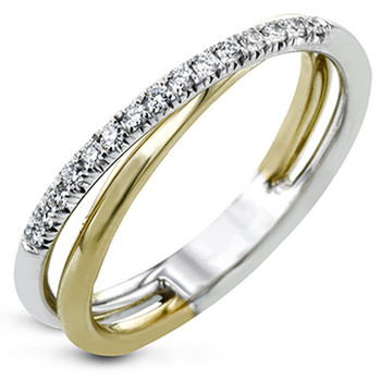 Huitan Classic Simple X Shape Cross Women Ring Luxury CZ Stone Mix Metal Color Висококачествен брачен пръстен Ежедневен универсален дизайн