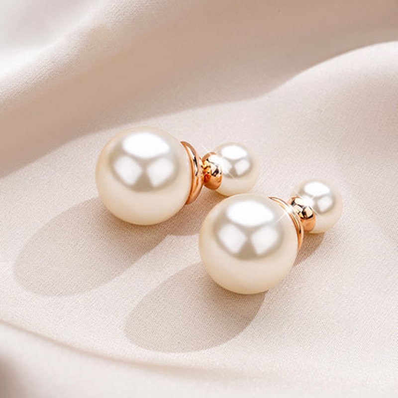 Νέα γυναικεία σκουλαρίκια ευαίσθητα μαργαριταρένια σκουλαρίκια καρφιά δύο όψεων για γυναίκες Bijoux Κορεάτικα δώρα κοριτσιών μπουκλών Κοσμήματα Χονδρική