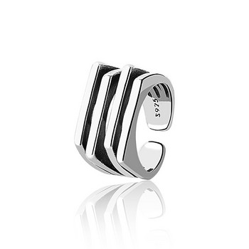 LIVVY Сребърен цвят Многослойни прости геометрични пръстени Чар Жени Модерни бижута Ретро парти аксесоари Подаръци