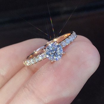 2021 Νέα μοντέρνα κομψά δαχτυλίδια ζιργκόν για γυναίκες Λευκό CZ κρύσταλλο σχέδιο αρραβώνων Hot sale Δαχτυλίδια ζιργκόν Γυναικεία κοσμήματα γάμου