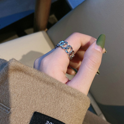 LATS Punk Cool Hip Pop Gredzeni Daudzslāņu Regulējama Ķēde Četri Atvērti Pirksti Gredzeni Sakausējums Vīrietim Rotate Gredzeni Sievietēm Ballīte Dāvana