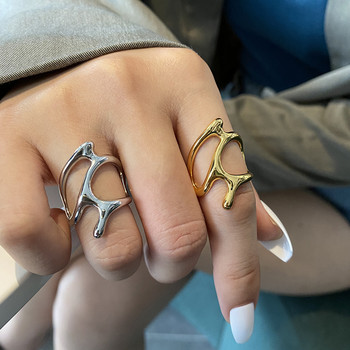 2022 Тенденция Lava Kpop Неправилни пръстени Ретро буци кухи клони Отворен пръстен за жени Мъже Пънк геометрични пръстени Сватбени бижута