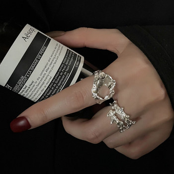 2022 Trend Lava Kpop Irregular Rings Vintage χοντροκομμένα κούφια κλαδιά Ανοιχτό δαχτυλίδι για γυναίκες Ανδρικά κοσμήματα πανκ γεωμετρικά δαχτυλίδια γάμου