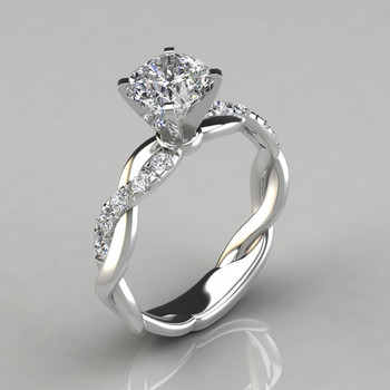 Νέα μοντέρνα κρυστάλλινα δαχτυλίδια σχεδίασης με νύχια για γυναίκες AAA λευκά ζιργκόν κυβικά κομψά δαχτυλίδια Γυναικεία κοσμήματα γάμου δώρα