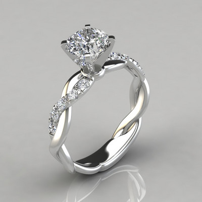Noi inele cu design cu gheare de logodnă de cristal la modă pentru femei AAA Inele cubice elegante cu zircon alb Bijuterii de nuntă pentru femei Cadouri