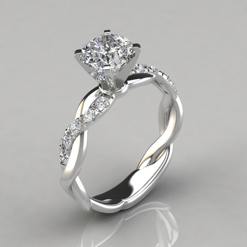 Noi inele cu design cu gheare de logodnă de cristal la modă pentru femei AAA Inele cubice elegante cu zircon alb Bijuterii de nuntă pentru femei Cadouri