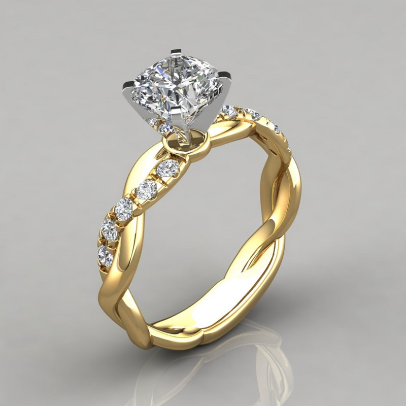 Noi inele cu design cu gheare de logodnă de cristal la modă pentru femei AAA Inele cubice elegante cu zircon alb Bijuterii de nuntă pentru femei Cadouri