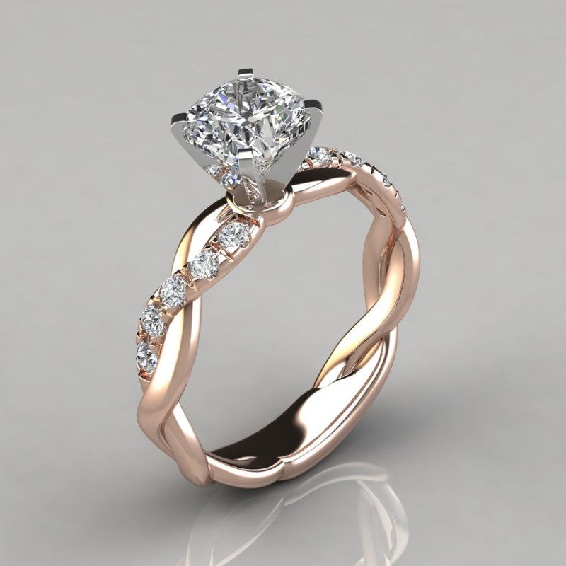 Noi inele cu design cu gheare de logodnă de cristal la modă pentru femei AAA Inele cubice elegante cu zircon alb Bijuterii de nuntă pentru femei Cadouri