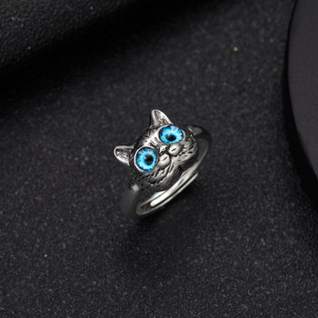 Ярко сладко сребърно коте котка отворени пръстени за жени момичета нова мода регулируем мъжки пръстен готически животни бижута подаръци