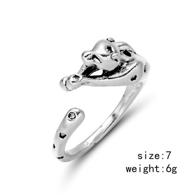 Erksad armsad hõbedased kiisu kassi lahtised sõrmused naistele tüdrukutele uus mood reguleeritav meeste sõrmus gooti stiilis loomade ehted kingitused