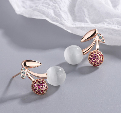 Gyönyörű arany színű kristály cseresznyevirág fülbevaló virág virágos ékszer készlet szép kő nyaklánc és fülbevaló női gallér