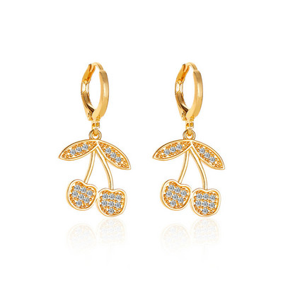 Gyönyörű arany színű kristály cseresznyevirág fülbevaló virág virágos ékszer készlet szép kő nyaklánc és fülbevaló női gallér