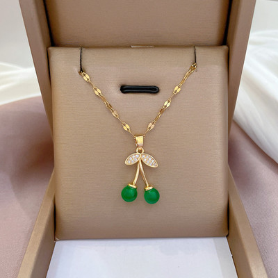 Gyönyörű arany színű kristály cseresznyevirág fülbevaló virág virágos ékszer készlet szép kő nyaklánc és fülbevaló női gallér