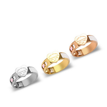 Fashion Hollow πολύχρωμα δαχτυλίδια καρδιάς από ανοξείδωτο ατσάλι Big Heart Tag Λευκό δαχτυλίδι με κοχύλι για γυναίκες κορίτσια Γυναικεία ανδρικά κοσμήματα γάμου