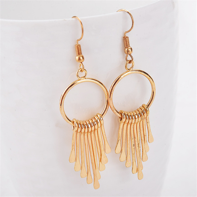 Ahmed Bijuterii Geometrie Moda Metal Ciucuri Set de bijuterii Colier Cercei Pentru Femeie Nou Boho Maxi Colier Colier FEROD