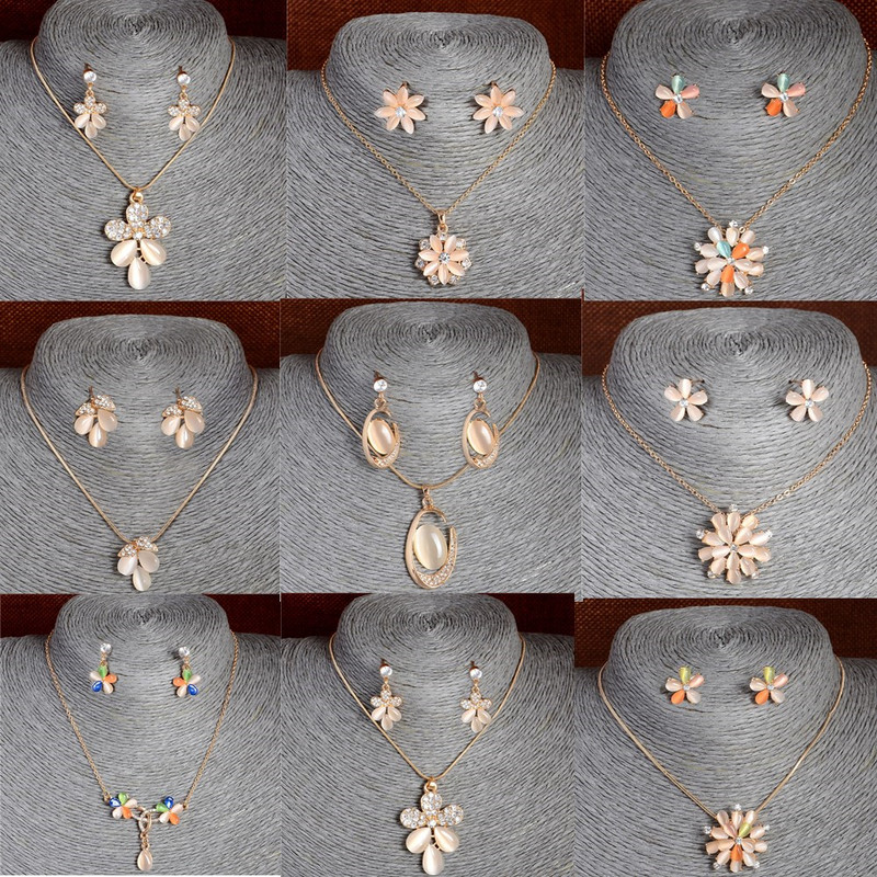 ZOSHI Luksuzni kompleti nakita s privjescima od austrijskog kristala i opala, afričke perle zlatne boje, ženski komplet naušnica, ogrlica