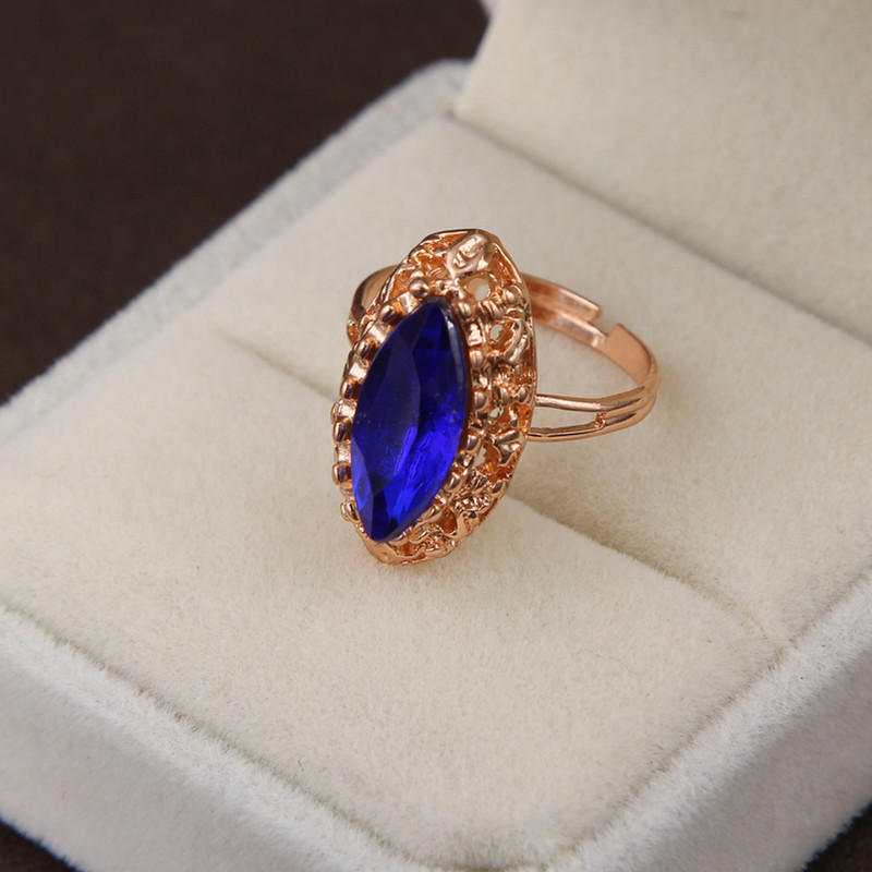 MINHIN Colier cu lanț lung de culoare aurie Bijuterii cu pandantiv din cristal sintetic albastru Set de bijuterii de nuntă de lux pentru femei, 3 piese