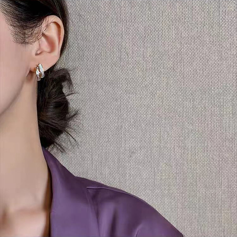 2021, design nou, cercei cu șuruburi de metal cu arc de zircon, pentru femei, bijuterii de modă coreeană, petrecere, fete, accesorii elegante