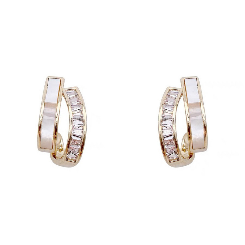 2021, design nou, cercei cu șuruburi de metal cu arc de zircon, pentru femei, bijuterii de modă coreeană, petrecere, fete, accesorii elegante
