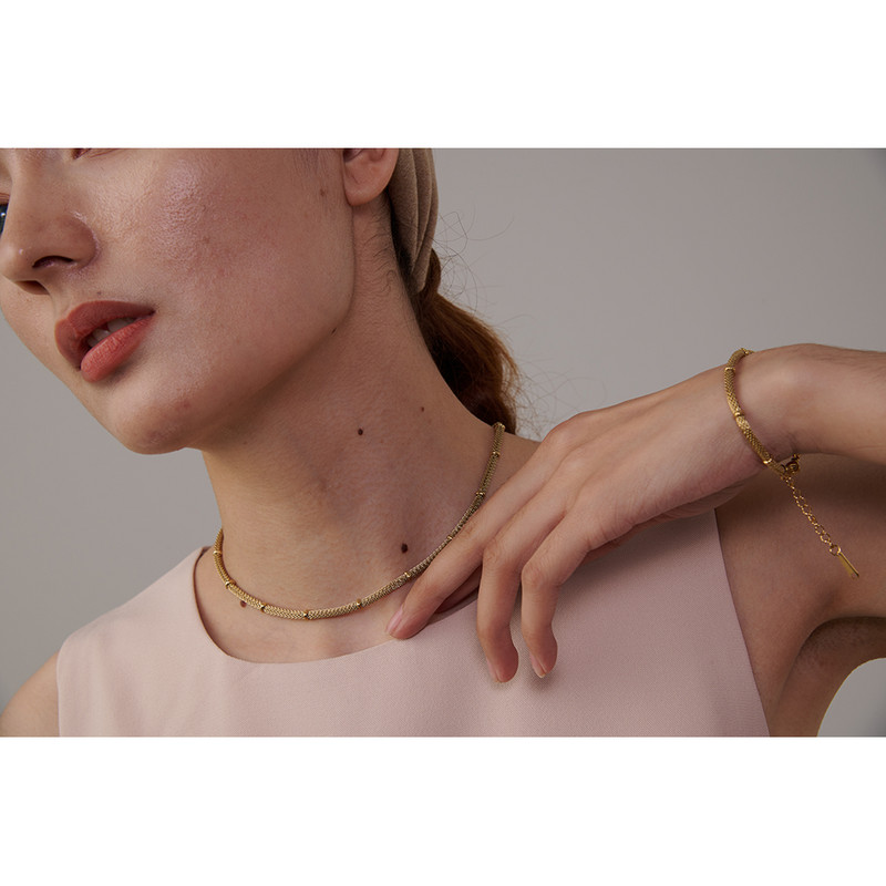 Yhpup rozsdamentes acél lánc ékszer készlet nyilatkozat arany fém 18 K PVD bevonatú nyaklánc karkötő készlet vízálló bijoux Femme