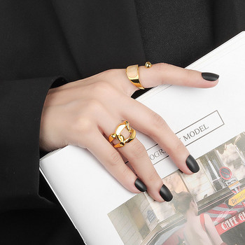 LIVVY Сребърен цвят Минималистични неправилни пръстени за жени Двойки Винтидж бижута Прост отворен пръстен Най-добър подарък