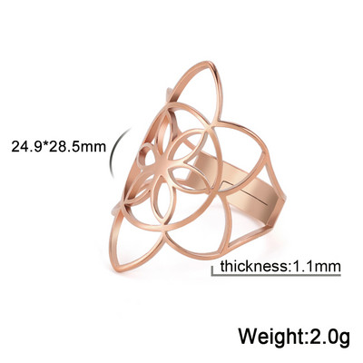 Skyrim Viking Flower of Life Gyűrű Vintage állítható rozsdamentes acél geometriai gyűrűk nőknek Amulett ékszer ajándékok nagykereskedés