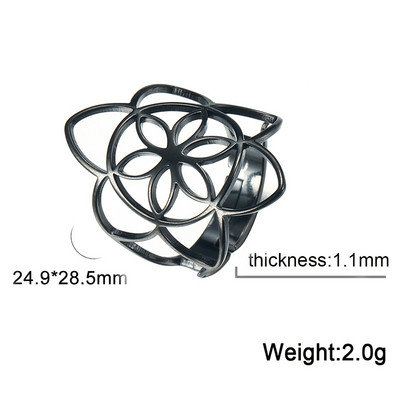 Skyrim Viking Flower of Life Gyűrű Vintage állítható rozsdamentes acél geometriai gyűrűk nőknek Amulett ékszer ajándékok nagykereskedés